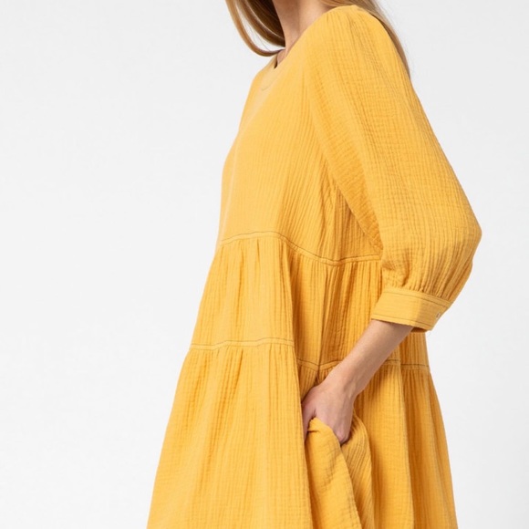 Yellow Entro Tier Dress - Picture 4 of 6